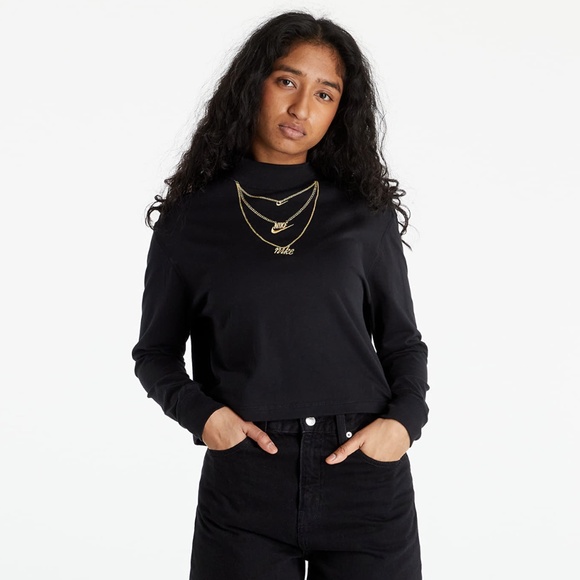 Nike Gold Chain Black Long Sleeve Tee - Picture 1 of 4